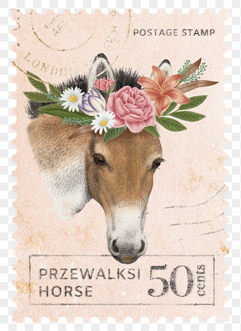 Vintage horse png post stamp | Free PNG - rawpixel
