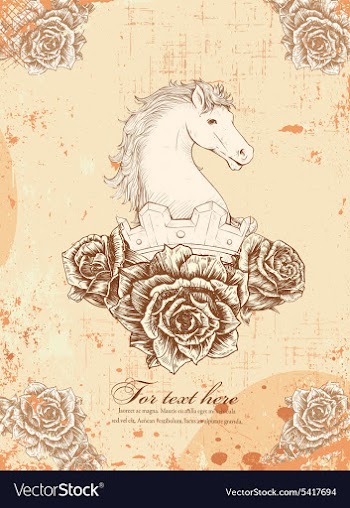 Vintage horse vector image