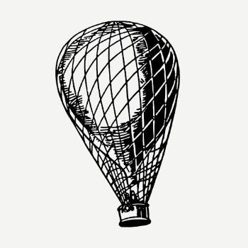 Vintage hot air balloon, transportation | Free PSD Illustration - rawpixel