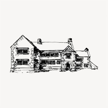 Vintage house illustration clipart vector. | Free Vector - rawpixel