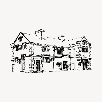 Vintage house illustration clipart vector. | Free Vector - rawpixel