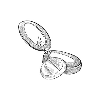 Vintage illustration of a compact powder