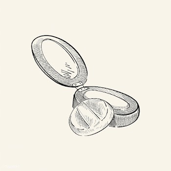 Vintage illustration of a compact powder | Free stock vector - 324660