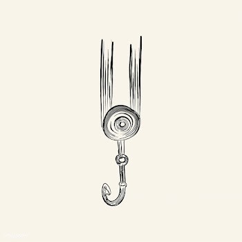 Vintage illustration of a fishing hook | Free stock vector - 324723