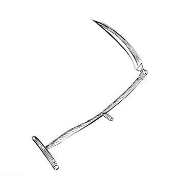 Vintage illustration of a gardening scythe | Free stock vector - 324615