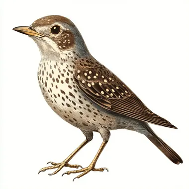 Vintage Illustration of a Speckled Brown Bird Vintage Illustration of a Speckled Brown Bird