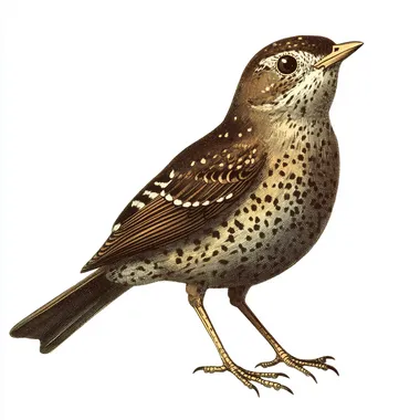 Vintage Illustration of a Speckled Brown Bird Vintage Illustration of a Speckled Brown Bird