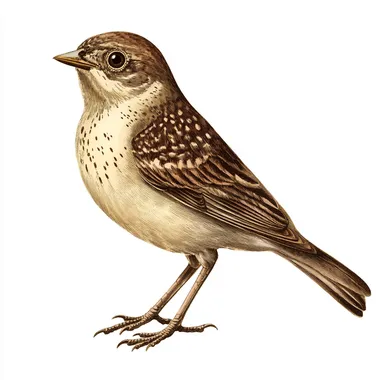 Vintage Illustration of a Standing Speckled Brown Bird Vintage Illustration of a Standing Speckled Brown Bird