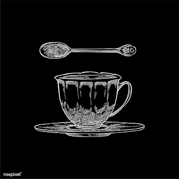 Vintage illustration of a teacup and teaspoon | Free stock vector - 324478
