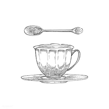 Vintage illustration of a teacup and teaspoon | Free stock vector - 324508