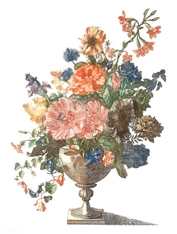 Vintage illustration of a vase with flowers | Free stock vector - 515352