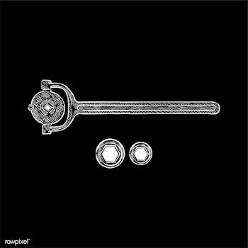 Vintage illustration of a wrench | Free stock vector - 324772