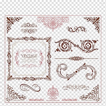 Vintage illustration screenshot, Ornament Vintage clothing frame, Vintage border transparent background PNG clipart