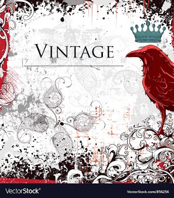 Vintage ilustration with crow vector image