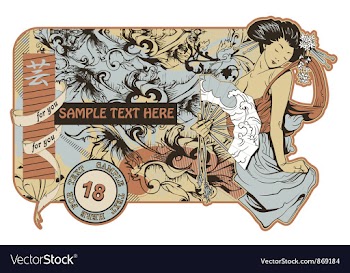 Vintage japanese label vector image