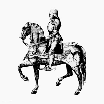 Vintage knight on a horseback illustration | Free stock vector - 556616