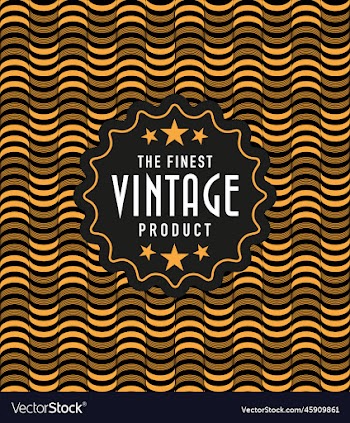 vintage label with art deco pattern background