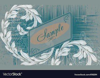 Vintage label with floral vector image