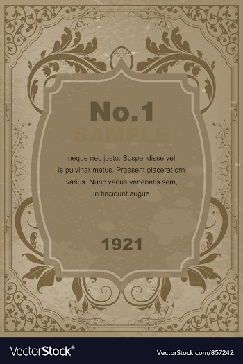 Vintage label with floral vector image