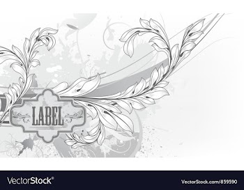 Vintage label with floral vector image