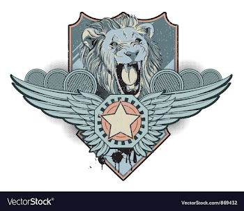 Vintage label with lion vector image