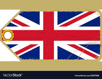 Vintage label with the flag of United Kingdom vector image