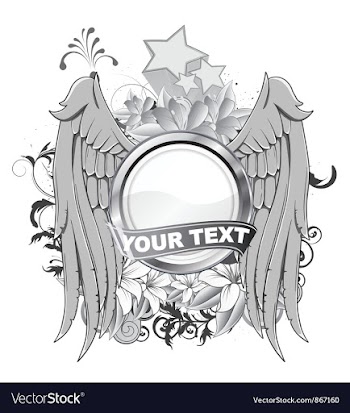 Vintage label with wings vector image