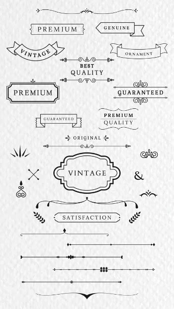 Vintage labels and banners Free Vector