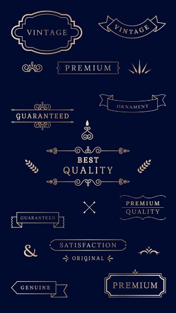 Vintage labels and banners Free Vector