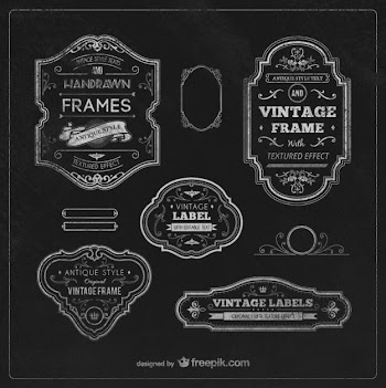 Vintage labels and frames Free Vector