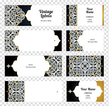 Vintage Labels collage, Wedding invitation Euclidean , Flower pattern business card transparent background PNG clipart