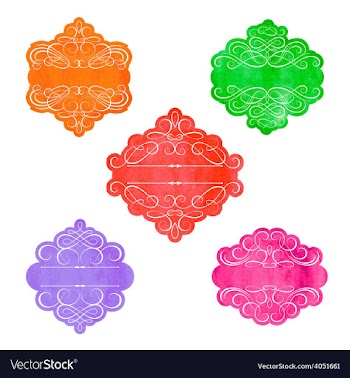  					Vintage labels set colorful frames design vector image														