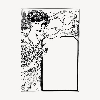 Vintage lady card clipart, hand | Free Vector - rawpixel