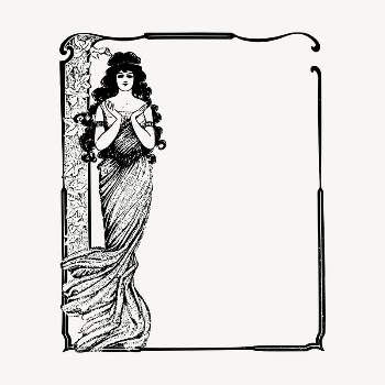 Vintage lady frame clipart, hand | Free Vector - rawpixel