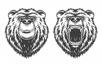 Vintage logo style bear Free Vector