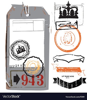 Vintage luggage tag vector image