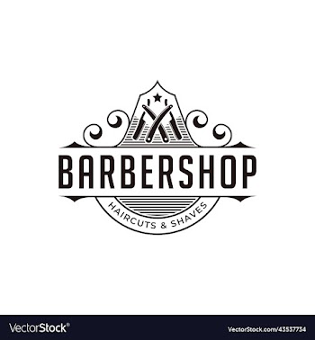 vintage luxury barbershop badge logo template
