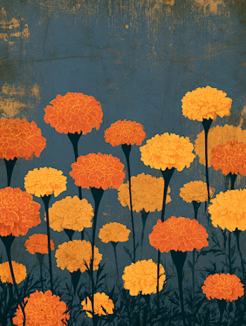 Vintage Marigold Propaganda Poster