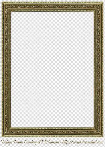 Vintage Metal Frame Digital Creation, gold vintage frame transparent background PNG clipart