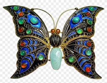 Vintage Metropolitan Museum Of Art Enamel Large Butterfly - Swallowtail Butterfly