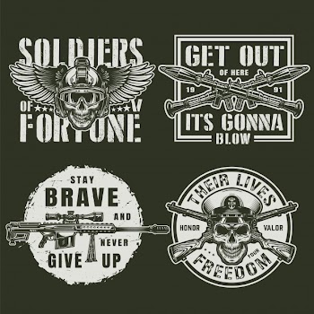Vintage military badges Free Vector