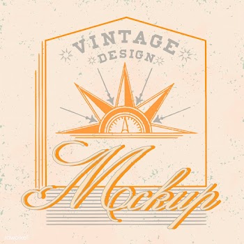 Vintage mockup logo design vector | Free stock vector - 463556