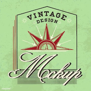 Vintage mockup logo design vector | Free stock vector - 463575