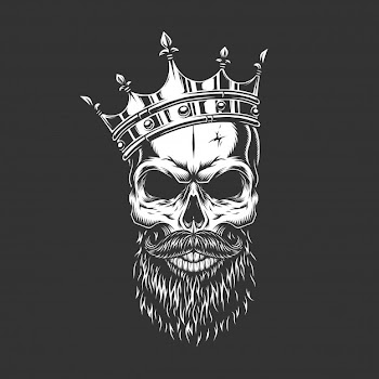 Vintage monochrome prince skull in crown Free Vector