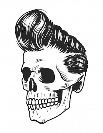 Vintage monochrome rock star skull template Free Vector