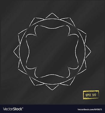 Vintage monogram frame on chalkboard background vector image
