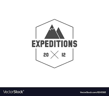  					Vintage mountain expedition camping badge outdoor vector image														