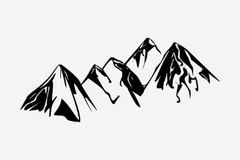 Vintage mountain sticker, nature illustration | Free PSD Illustration - rawpixel