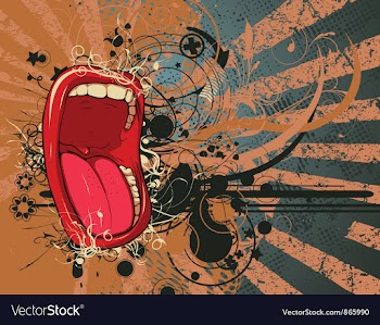 Vintage mouth vector image