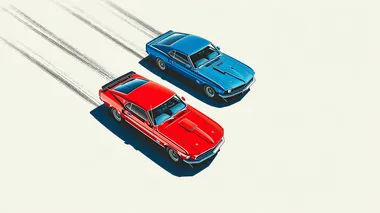 Vintage Muscle Car Race: 1969 Ford Mustang vs. 1991 Pontiac Firebird Vintage Muscle Car Race: 1969 Ford Mustang vs. 1991 Pontiac Firebird